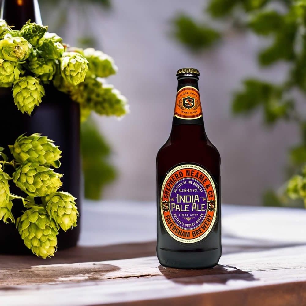 Cerveza Shepherd Indian Pale Ale con lúpulos